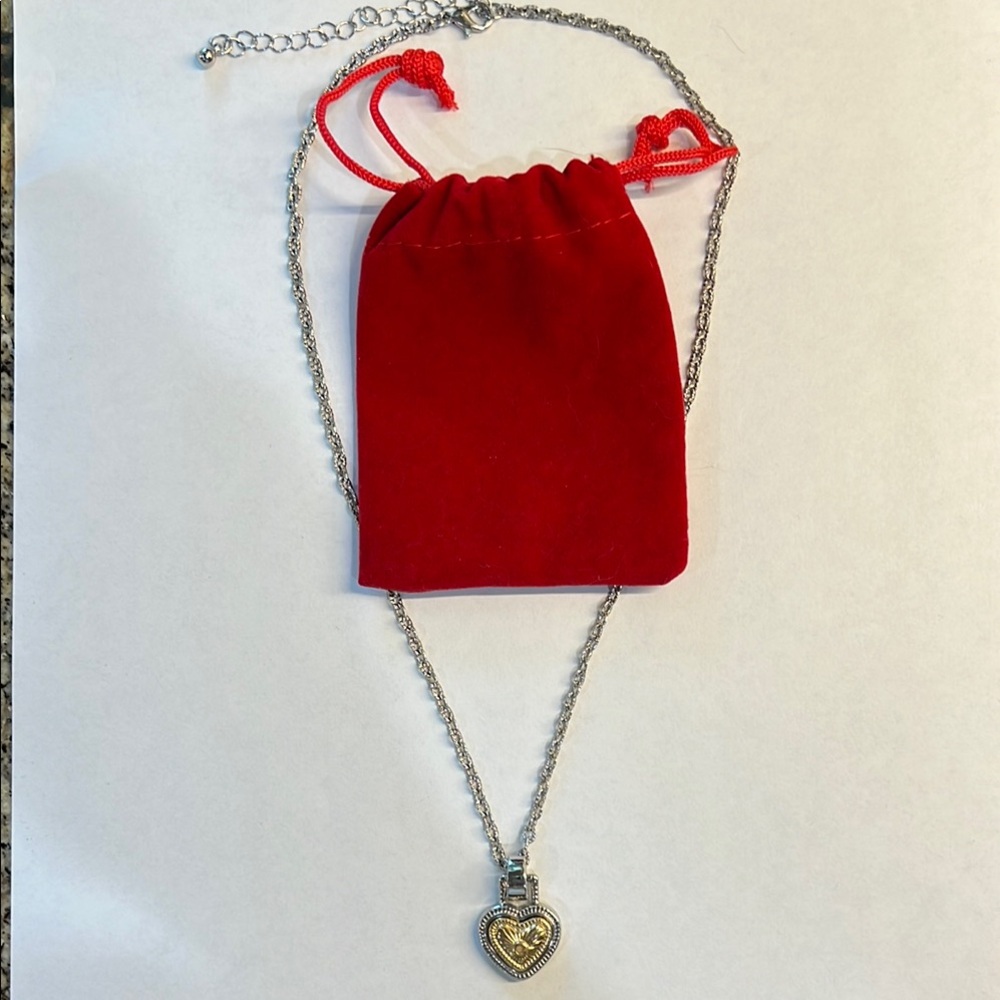 NWOT Diamonds International Silver and Gold Heart Pendant - Picture 3 of 4